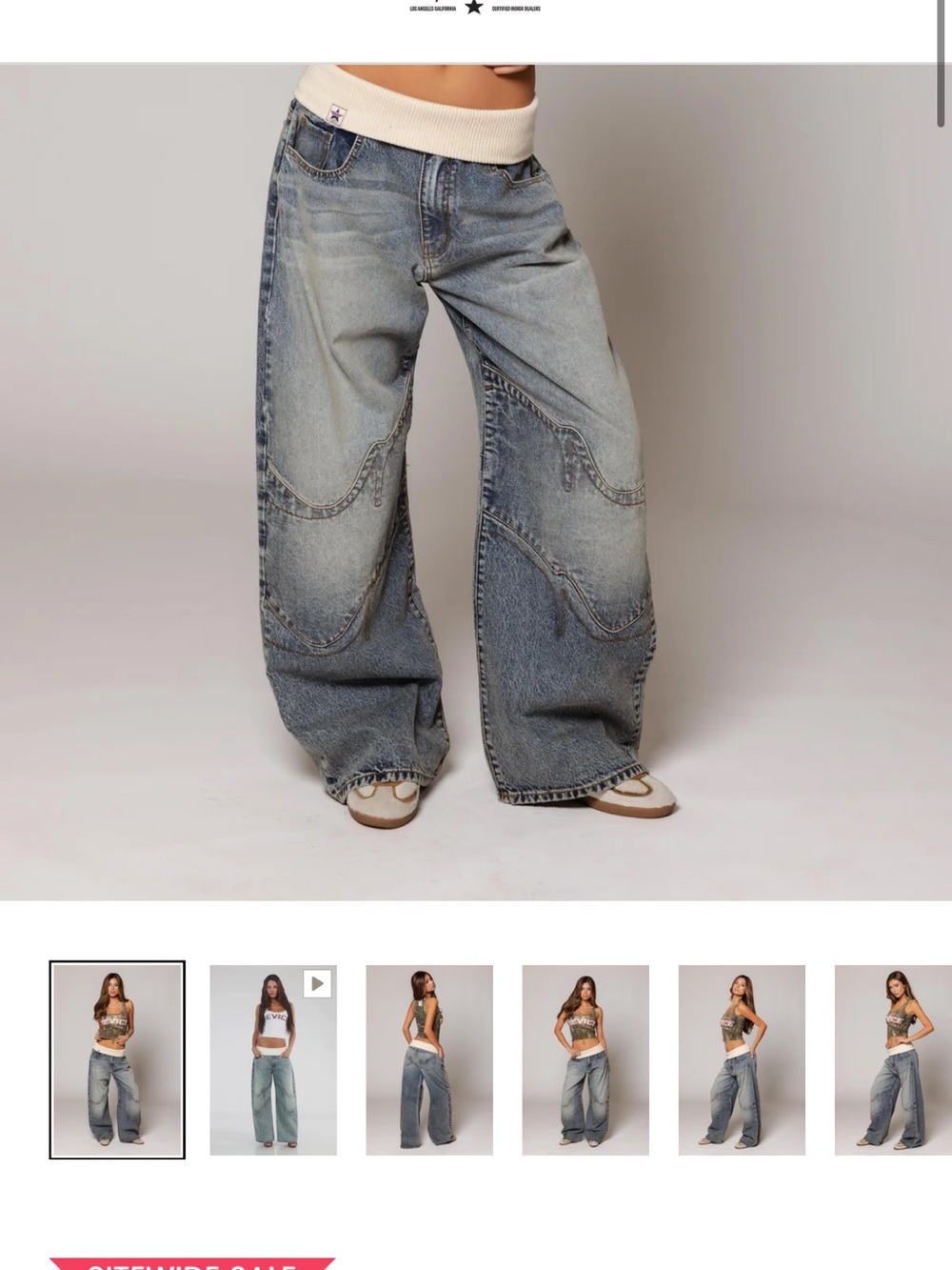 REVICE Light Blue Wide-Leg Flare Jeans